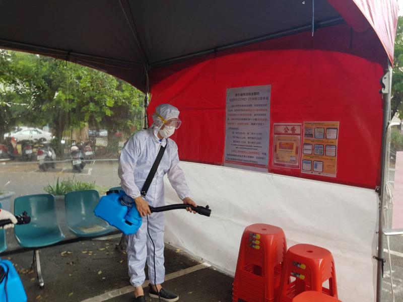 台南新營醫院戶外環境消毒